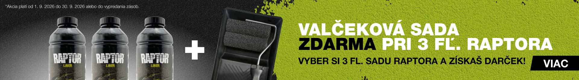 RAPTOR 3fľ + Darček - Valčekovacia sada AKCIA !!! 09/26